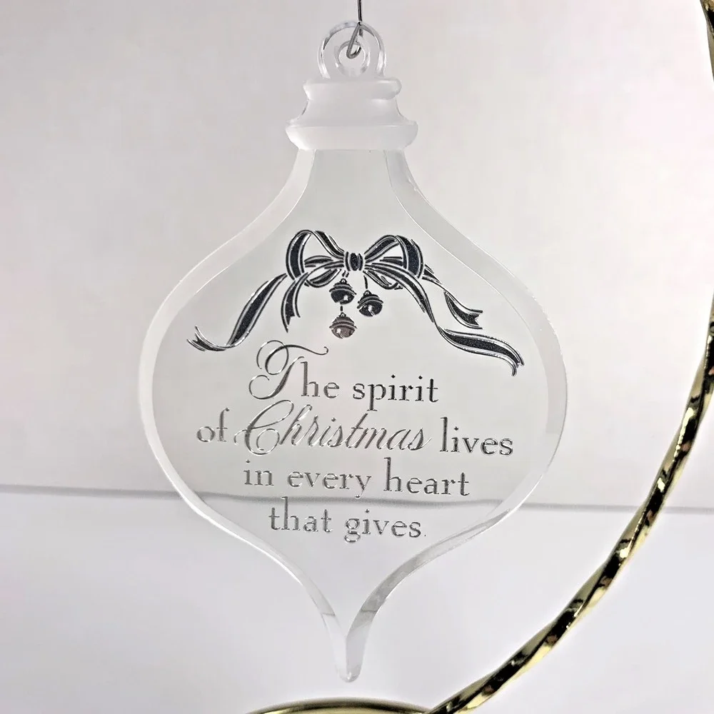 Hallmark 1984‎ Vintage Ornament Thank You Acrylic Holiday Keepsake